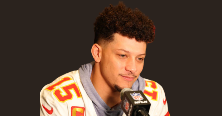 Patrick Mahomes celebrating on the field, showcasing his NFL success and wealth.