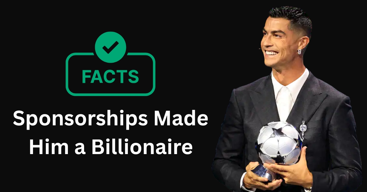 Cristiano Ronaldo posing with sponsors in 2025, reflecting his billionaire status.