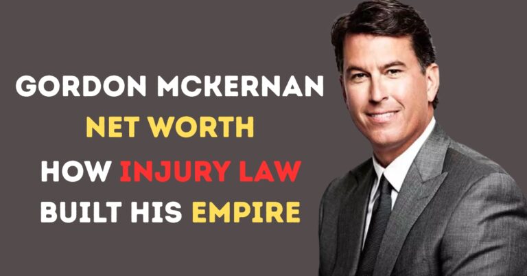 Gordon McKernan by his law firm logo, showcasing his $50M net worth in 2025.